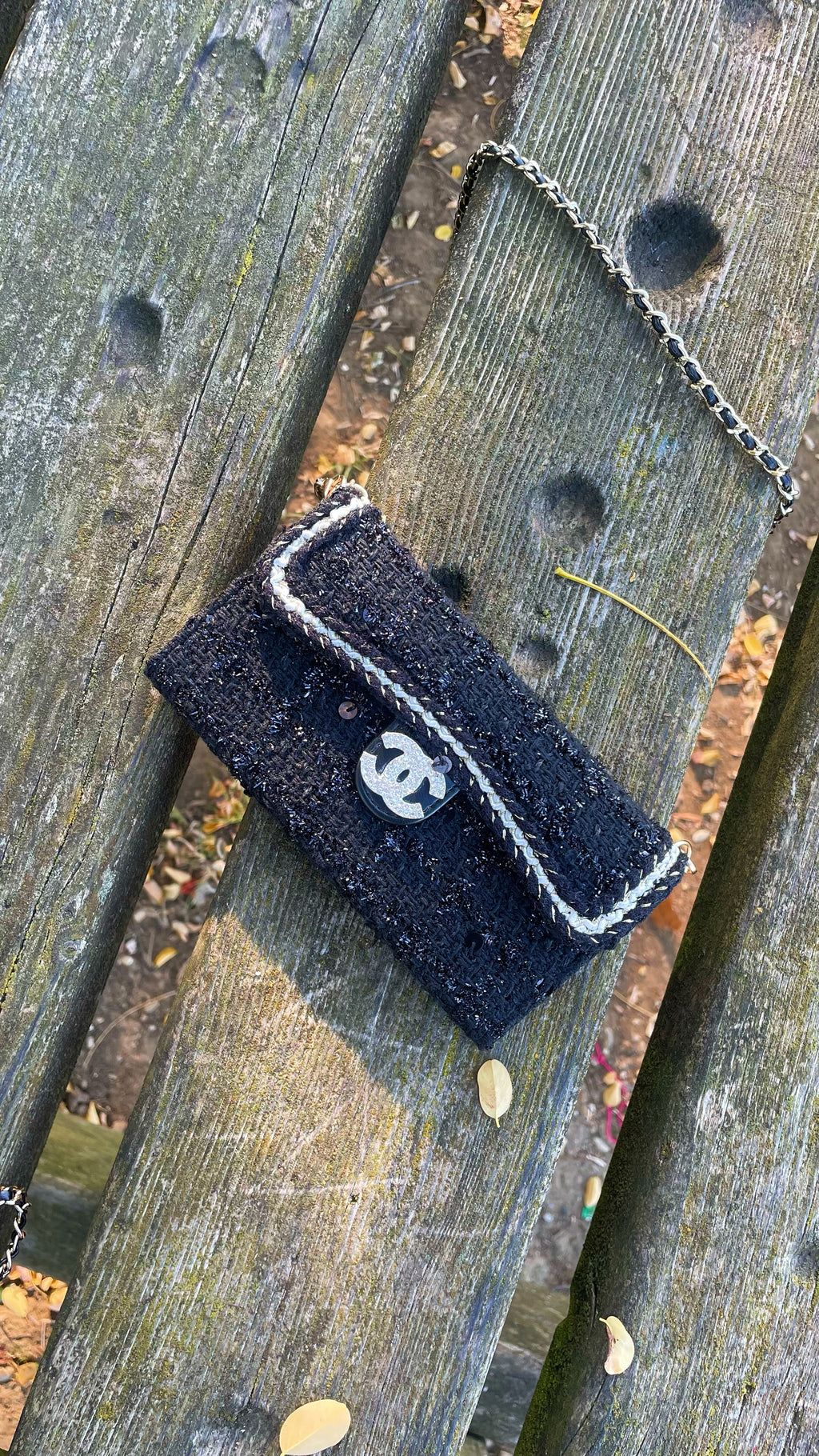 Coque de téléphone CC Noire Tweed