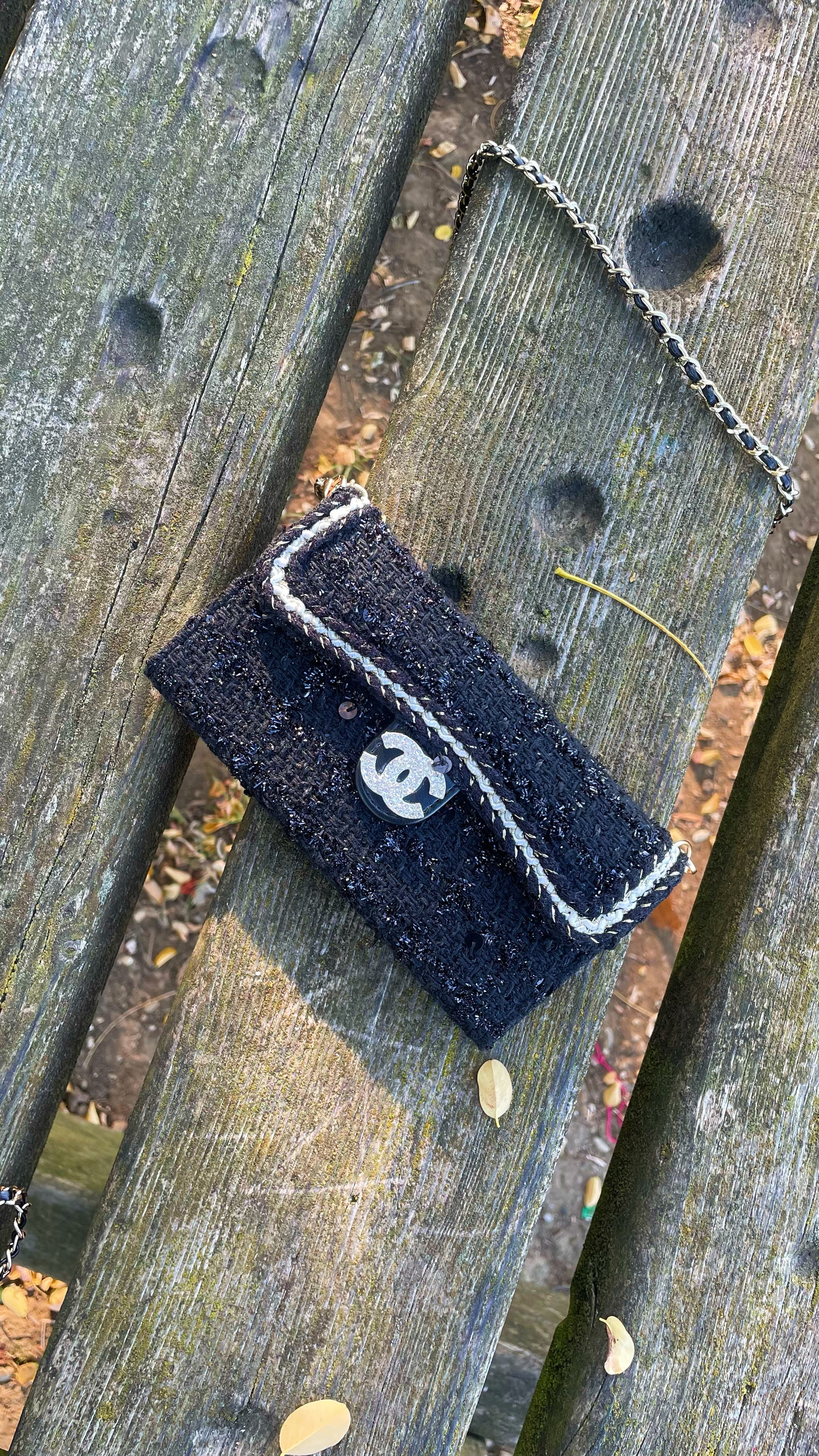 Coque de téléphone CC Noire Tweed