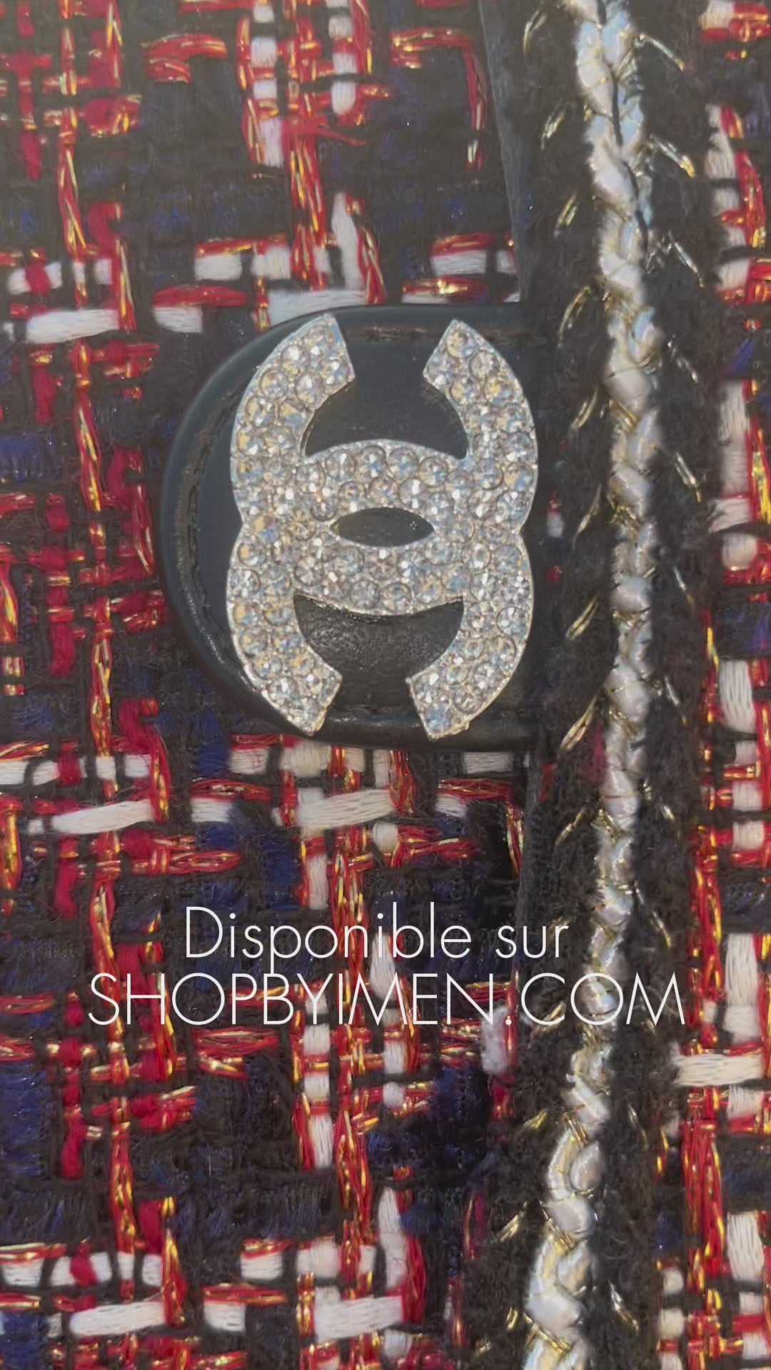 Coque de téléphone CC Noire & Rouge en Tweed